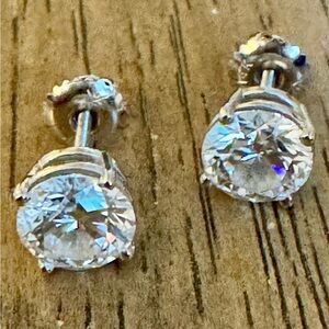 2.86 Carat Lab Diamond Earrings in 14K white gold